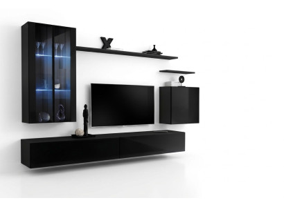 Living room furniture wall unit wall cabinet sideboard black luxury wooden furniture