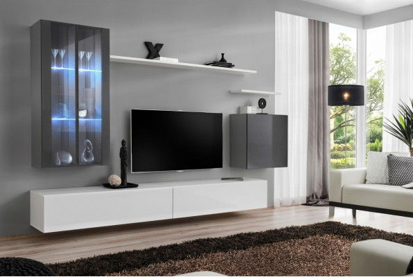 Complete wall shelves living room furniture 3x wall cabinet luxury TV stand sideboard