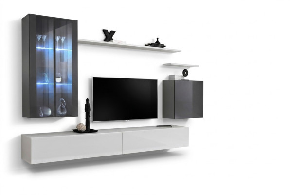 Complete wall shelves living room furniture 3x wall cabinet luxury TV stand sideboard