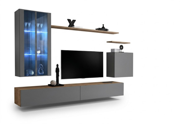 TV furniture set 7-piece. Living room wall TV sideboard display cabinet hanging cabinet design new