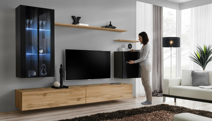 Wall unit hanging display cabinet wall cupboard designer TV stand furniture shelves modern
