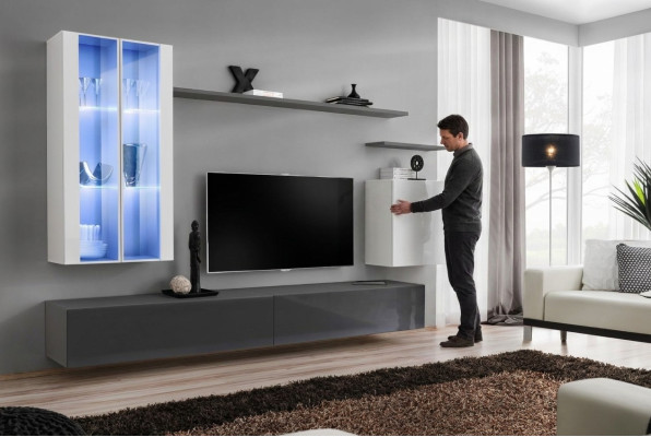 Grey furniture, living room furniture, designer wooden furniture, luxury style cabinet, wall cabinet