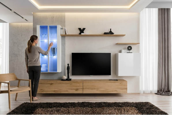Wooden furniture TV stand wall cabinet living room furniture complete set style designer