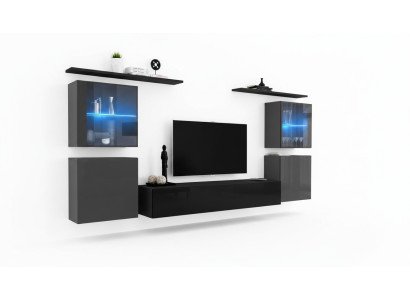 Modern wall cabinet living room wall shelves sideboard TV stand designer set 7-piece