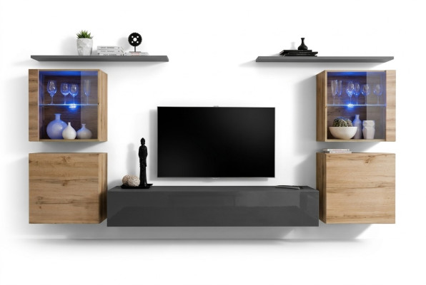 Living room furniture set designer high-gloss wall unit living room sideboard complete