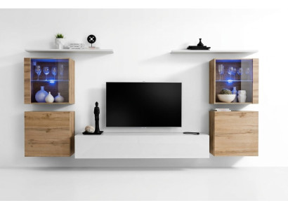 Luxury White Living Room Wall Unit Designer Set Modern Furniture TV Stand