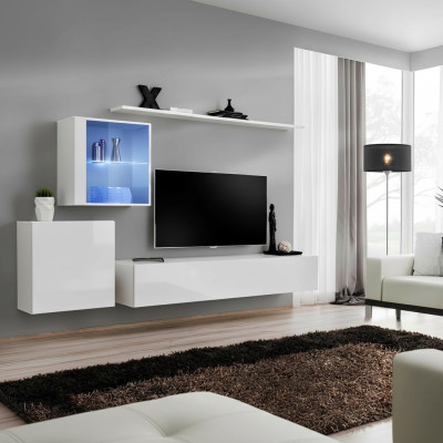 Complete set living room wall unit TV stand high gloss luxury sideboard white new designer