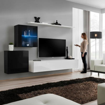 Living Room Furniture Designer Modern Wall Unit 260cm Luxury Sideboard Set