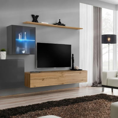 TV stand luxury designer living room wall shelf wood modern furnishing