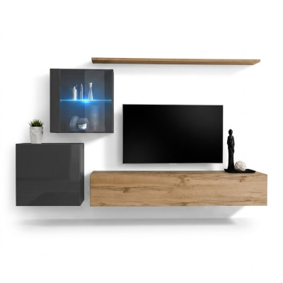 TV stand luxury designer living room wall shelf wood modern furnishing
