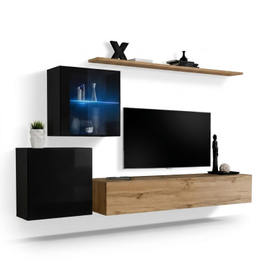 High-Gloss Wall Cabinet Living Room Wall Designer Luxury Set Wall Shelf Furniture