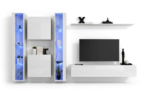Designer modern wall unit luxury shelves complete wall cabinet living room furniture