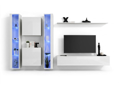 Designer modern wall unit luxury shelves complete wall cabinet living room furniture