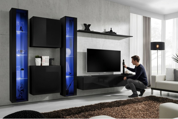 Living room furniture set designer 2x wall cabinet hanging display cabinet furnishings