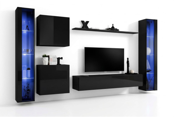 Living room furniture set designer 2x wall cabinet hanging display cabinet furnishings
