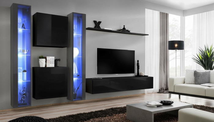 Wooden Furniture Complete Living Room Wall Unit Set Cabinet Luxury Display Case Furniture