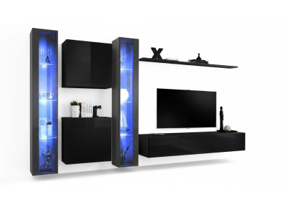 Wooden Furniture Complete Living Room Wall Unit Set Cabinet Luxury Display Case Furniture