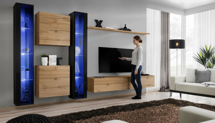 Living Room Furniture Complete Wall Unit Cabinet Wall Cabinet Set Hanging Display Cabinet Arrangement