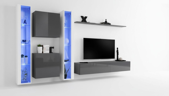 Living room furniture gray wall cabinet hanging display cabinet luxury furnishing modern