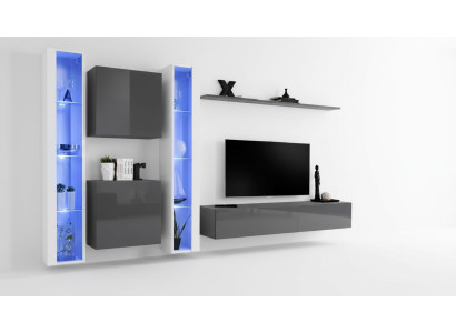 Living room furniture gray wall cabinet hanging display cabinet luxury furnishing modern