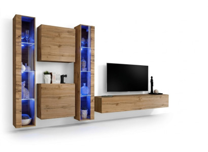 Brown Living Wall Modern Hanging Display Cabinet Hanging Cabinet Luxury Furnishing Wall Set