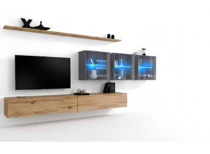 Complete 7-piece living wall 340cm TV stand sideboard wall cabinet luxury furniture