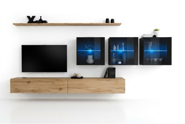 Wall unit 340cm luxury furniture wall cupboard modern complete wall shelf design