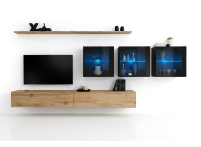 Wall unit 340cm luxury furniture wall cupboard modern complete wall shelf design
