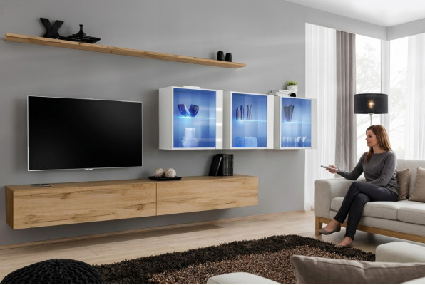 Living room furniture modern style design TV stand wall shelves complete wall cabinet