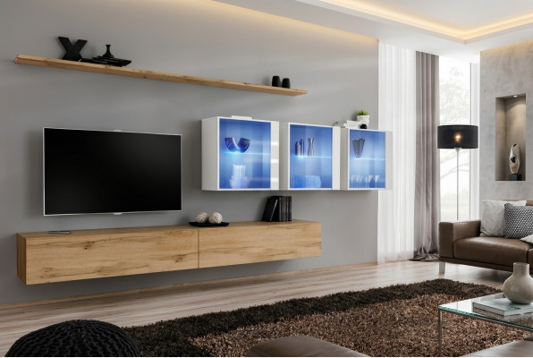 Living room furniture modern style design TV stand wall shelves complete wall cabinet