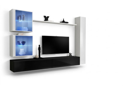 Wall unit set white wall cabinet complete TV stand wall shelf living room furniture