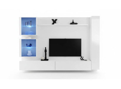 White Living Wall Luxury Wall Cabinet Complete Sideboard TV Stand Modern Design
