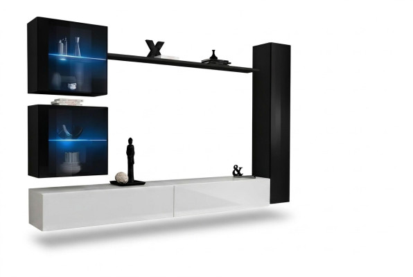 Living Room Wall Unit Set 6-piece Luxury Furniture Living Room Designer TV Stand Wall Cabinet
