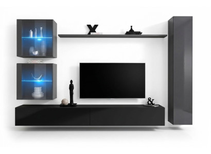 6-piece living room set luxury wall unit furniture designer 3x wall cabinet TV stand