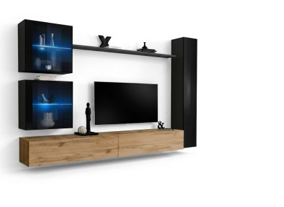 Luxury Black 3x Wall Cabinet Living Room TV Stand Modern Design Set 6pcs New