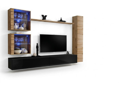 Designer living room furniture wall cabinet wall unit shelf TV stand set 6-piece