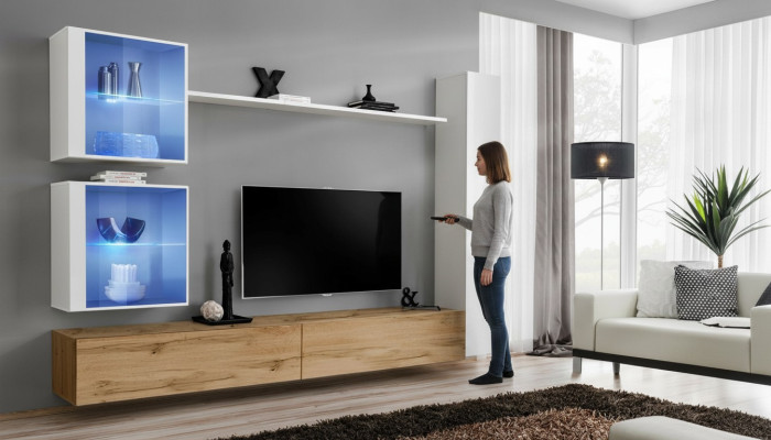 Living room complete wall unit set 6-piece designer luxury furniture wall cabinet