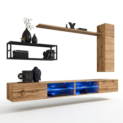 Brown Luxury New Living Room Wall Unit Set Living Room Furniture Wall Cabinet Wall Shelf