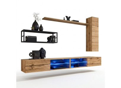 Brown Luxury New Living Room Wall Unit Set Living Room Furniture Wall Cabinet Wall Shelf