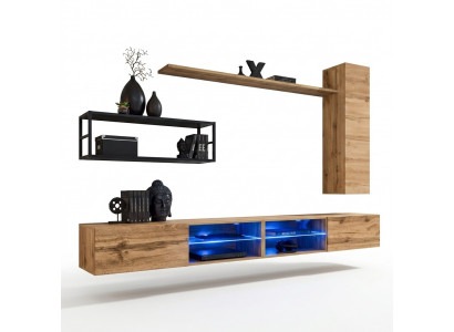 Brown Luxury New Living Room Wall Unit Set Living Room Furniture Wall Cabinet Wall Shelf