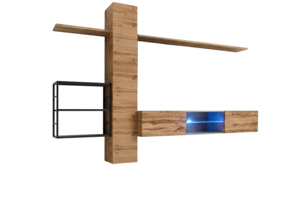 Luxury wall cabinet furniture living room furniture brown 3x wall shelves