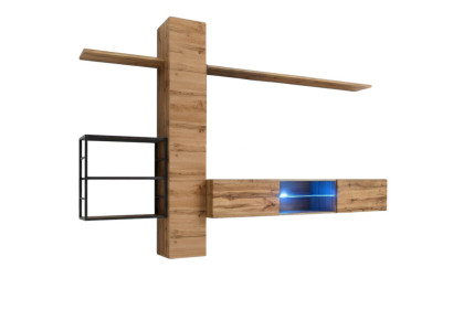 Luxury wall cabinet furniture living room furniture brown 3x wall shelves