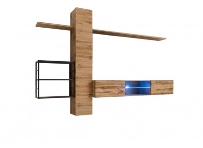 Luxury wall cabinet furniture living room furniture brown 3x wall shelves