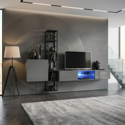 Living room furniture, wooden wall unit, furnishings, TV stand, complete, new furniture