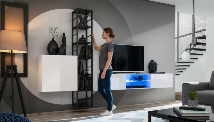Living room complete set, 3-piece luxury wall unit, wall cabinet, TV stand design