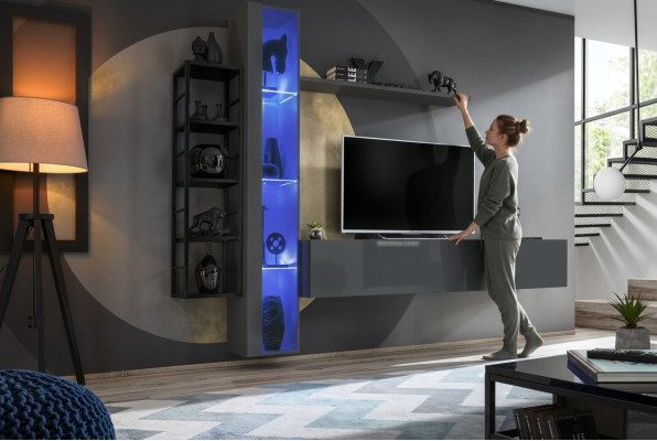 Modern wall unit design style living room TV stand wall display cabinet