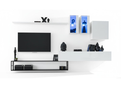 Complete wall unit designer luxury living room furniture white TV stand sideboard