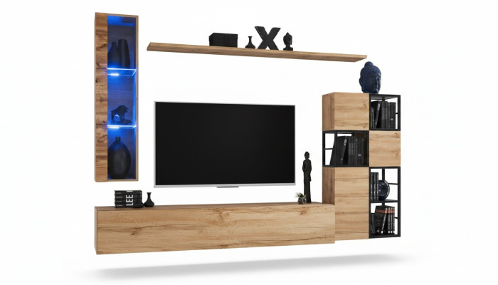 Wooden Furniture Braun Design Living Room Wall TV Stand Living Room Furniture Set