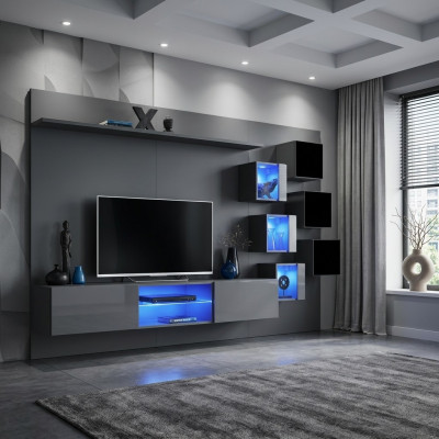 Luxury Furniture Set 8-piece Wall Unit Wall Shelf 6x Wall Cabinet New Furniture