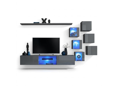 Luxury Furniture Set 8-piece Wall Unit Wall Shelf 6x Wall Cabinet New Furniture